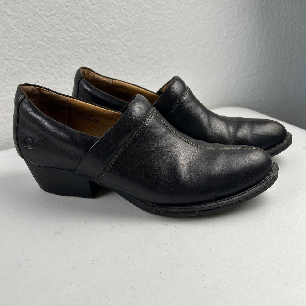 BOC Born Concept Women Black Leather Slip On Leather Loafer Shoe Size 10 EUR 42